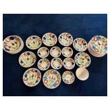 Antique Stick Spatter Hand Painted Petrus Regout & Villeroy & Boch Dinner Plates