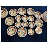 Antique Stick Spatter Hand Painted Petrus Regout & Villeroy & Boch Dinner Plates