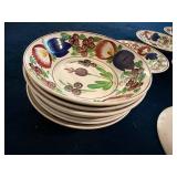 Antique Stick Spatter Hand Painted Petrus Regout & Villeroy & Boch Dinner Plates