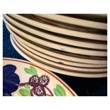 Antique Stick Spatter Hand Painted Petrus Regout & Villeroy & Boch Dinner Plates