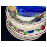 Antique Stick Spatter Hand Painted Petrus Regout & Villeroy & Boch Dinner Plates