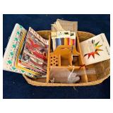 Craft and Art Supply Set with Magazines and Wooden Organizer
