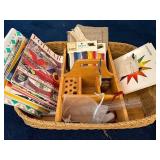 Craft and Art Supply Set with Magazines and Wooden Organizer