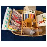 Craft and Art Supply Set with Magazines and Wooden Organizer