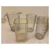 Vintage Glass Measuring Cups and Pitcher Set