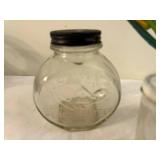 Vintage Glass Jar Collection: Jumbo Peanut Butter, Wyeth, and Floral Vase