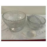 Vintage Clear Glassware Set with Decorative Patterns