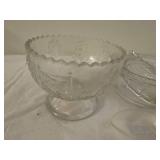 Vintage Clear Glassware Set with Decorative Patterns