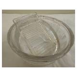 Vintage Clear Glassware Set with Decorative Patterns