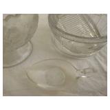Vintage Clear Glassware Set with Decorative Patterns