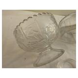 Vintage Clear Glassware Set with Decorative Patterns