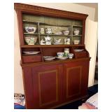 Antique Red Painted Hutch - Contents not included