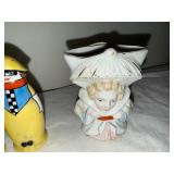 Antique Noritake Deco Lady "Pierrette" salt and pepper shakers, Ceramic Figurines & Dish Collection