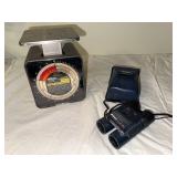 Vintage Pelouze K5 Postal Scale & Nikon 8x20 Binoculars