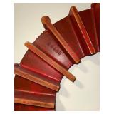 Vintage Industrial Wooden Mold - Red Circular Design