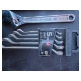 Assorted sockets, wrenches, and craftsman torque wrench
