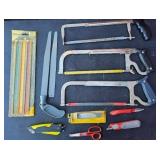 Assorted hack saws and knifes