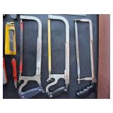 Assorted hack saws and knifes