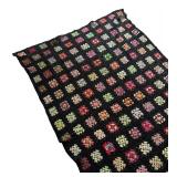 P - Vintage Hand-Crocheted Granny Square Afghan