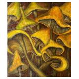 P - Original Mushroom Motif Painting by Pearl Charlson