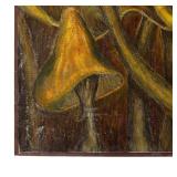 P - Original Mushroom Motif Painting by Pearl Charlson
