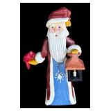 P - Set of 4 Hand-Carved Wooden Santa Figurines by Pobbie Crafty Crafts