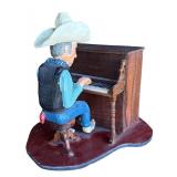 P - Honky Tonk Tom Hand Carved Wooden Sculpture by Pobbies Crafty Crafts