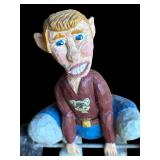 P - Set of 2 Pobbie Crafty Crafts Hand Carved Wooden Sculptures