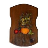 P - Set of 3 Vintage Wooden Wall Plaques with Painted Kitchen Scenes