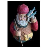 P - Set of 6 Hand-Carved Santa Figurines by Midwest and Pobbies Crafty Crafts
