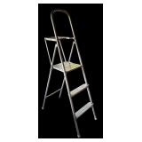 P - 62 Inch Metal Three-Step Ladder with Platform