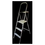 P - 62 Inch Metal Three-Step Ladder with Platform