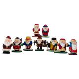 DR - Set of 10 Poppies Crafty Crafts Hand Carved Santa Figurines