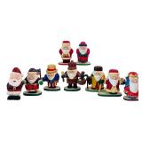 DR - Set of 10 Poppies Crafty Crafts Hand Carved Santa Figurines