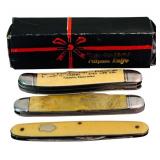 K - Set of 4 Vintage Pocket Knives with Original Box