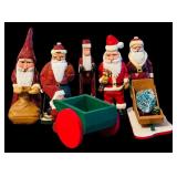Set of 6 Handcrafted Santa Figurines