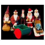 Set of 6 Handcrafted Santa Figurines