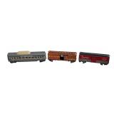 K - Set of 3 Vintage Train Cars Assorted NYC, AT and SF