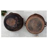 G - Two Vintage Cast-Iron Pots with Bail Handles