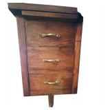 LL - Vintage Wood Executive Office Desk with Brass Handles