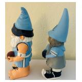 LR - Pair of 12-Inch UNC Tar Heels Gnome Statues
