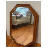 LR - Octagonal Wall Mirror with Wood Frame