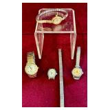 K - Collection of 4 Vintage and Modern Wristwatches, Timex and Caravelle