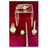 K - Collection of 4 Vintage and Modern Wristwatches, Timex and Caravelle