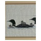 DR - Framed Loon Needlepoint Artwork