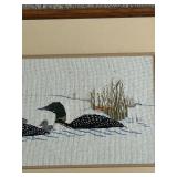 DR - Framed Loon Needlepoint Artwork