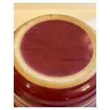 LR - Vintage Red Glazed Stoneware Casserole Dish