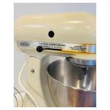 LR - Vintage KitchenAid Hobart Model K45SS Stand Mixer with Attachments and Cookbook