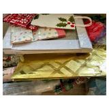 LR - Collection of Holiday Gift Wrap, Gift Bags, and Wrapping Accessories in Storage Bins