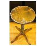 LR - Pair of Vintage Accent Tables - Wood Side Table and Brass Tray Table